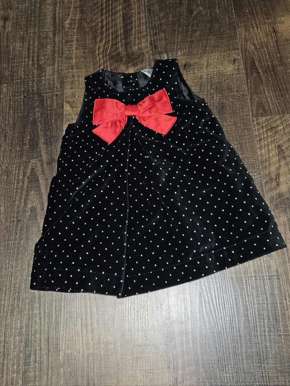 Vintage Carter's Velvet Polka Dot Holiday Dress